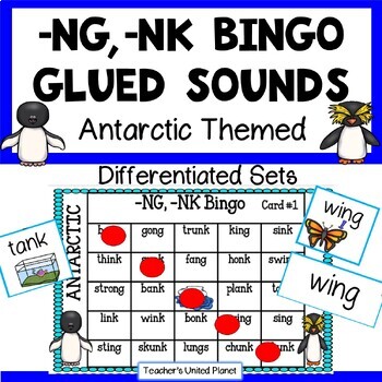 Preview of -NG & -NK Welded/Glued Sounds Bingo SOR Phonics Games/Activities + Easel
