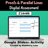 Proofs and Parallel Lines Digital Assessment Test Google Slides