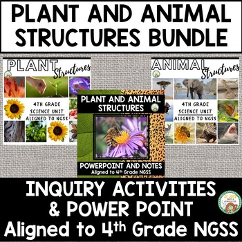 Preview of 4th Grade Science: Plant and Animal Structures Activities and PowerPoint Bundle