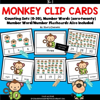Monkey What Number Comes Next  1-20  Dry Erase Laminated Activity Cards 