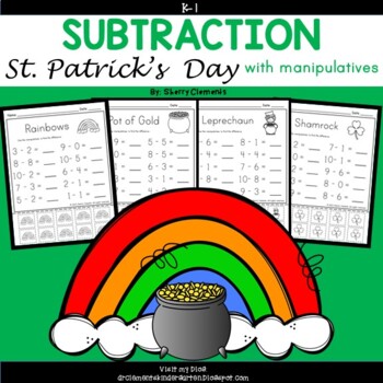 Preview of St Patricks Day Subtraction | Worksheets | Math Manipulatives