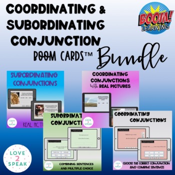 Preview of Subordinating and Coordinating Conjunction Boom Cards ™ Bundle