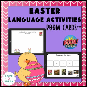 Preview of Easter Language Activities Boom Cards™