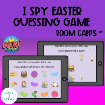 Preview of I Spy Easter Guessing Game Boom Cards™