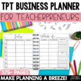 TpT Seller Planner and Business Data Tracking and Checklists for Teacherpreneurs