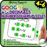 Adding and Subtracting Decimals Number Square Tile Google Drive Puzzles