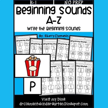 Preview of Beginning Sounds | Worksheets | Write the Letter | A to Z