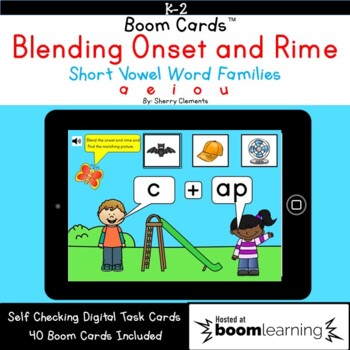 Preview of Boom™ Cards Blending Onset and Rime | Short Vowels