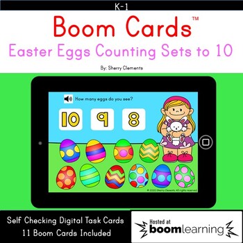 Preview of Easter Boom Cards™ Counting to 10 | Spring | Math Center