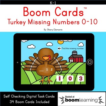 Preview of Thanksgiving Boom™ Cards | Turkey | Numbers Before and After | Missing Numbers