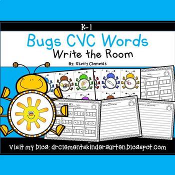 Preview of Spring CVC Words | Insects | Summer | Literacy Center | Write the Room