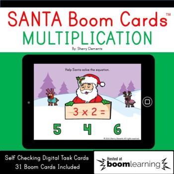 Preview of Christmas Boom Cards™ Santa Multiplication