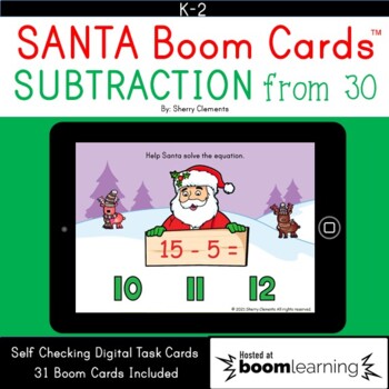 Preview of Christmas Boom Cards™ Santa Subtraction