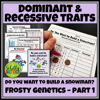 Preview of Dominant and Recessive Traits Activities - Build a Snowman Genetics - PART 1