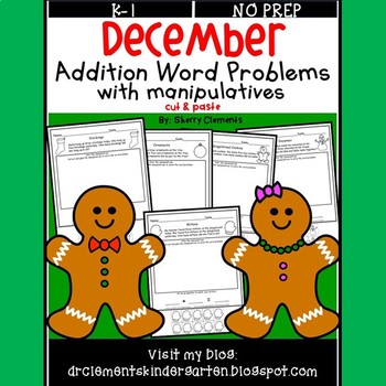 Preview of Christmas Word Problems | Addition | Worksheets | Math Manipulatives | December