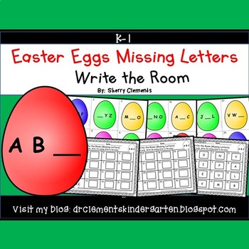 Preview of Spring ABC Order | Easter Eggs | Literacy Center | Write the Room