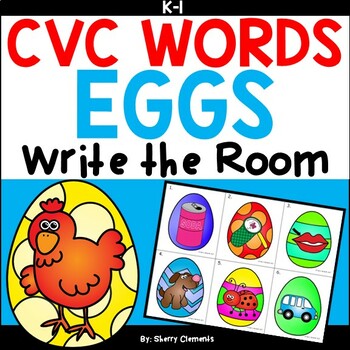 Preview of Easter CVC Words | Eggs | Spring | Farm | Literacy Center | Write the Room