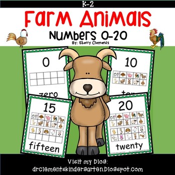 Preview of Farm Animals Numbers to 20 | Ten Frames | Number Words | Classroom Decor