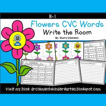 Preview of Spring CVC Words | Flowers | Summer | Literacy Center | Write the Room