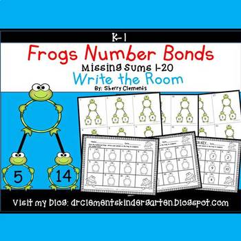 Preview of Spring Number Bonds | Frogs | Summer | Math Center | Write the Room