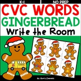 Christmas CVC Words | Gingerbread Man | Literacy Center | 