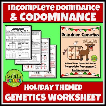 Preview of Incomplete & Codominance - Christmas Punnett Squares Worksheet