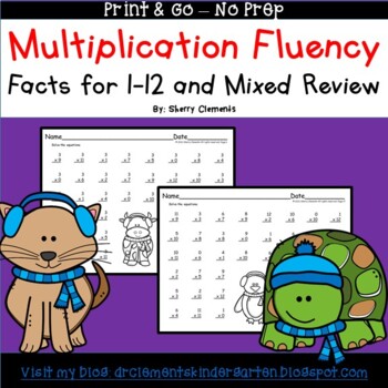 Preview of Winter Multiplication Worksheets
