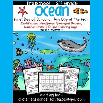 Preview of Back to School Ocean Printables | First Day Headbands Certificates | Summer