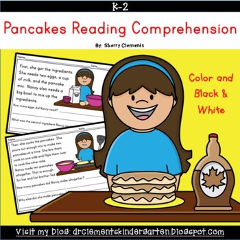 Preview of Pancakes Reading Comprehension | Wh Questions | Breakfast | Food