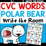 Winter CVC Words | Polar Bears | Literacy Center | Write the Room