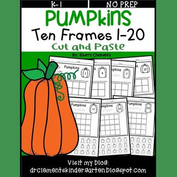 Preview of Thanksgiving Ten Frames | Pumpkins | Number Book | Cut and Paste | Worksheets