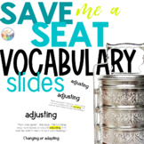 SAVE ME A SEAT Novel Study VOCABULARY Presentations NO PREP!