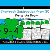 St Patricks Day Subtraction from 20 | Shamrocks