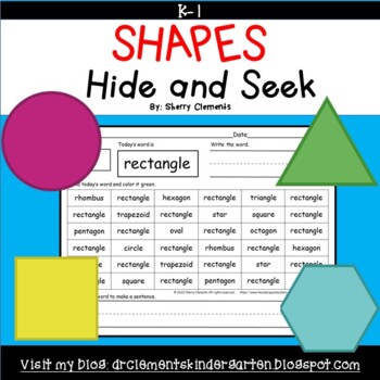 Preview of Shapes Words | I Spy | Worksheets