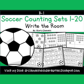 Preview of Soccer Counting Sets 1-20 | Sports | Task Cards | Math Center