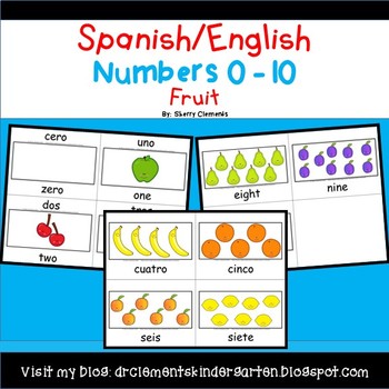 Preview of Spanish and English Numbers to 10 | Fruit