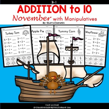 Preview of Thanksgiving | Addition to 10 | November | Math Manipulatives