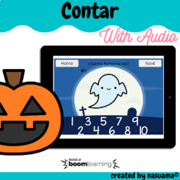 Preview of Spanish Kindergarten Math Numbers and Counting Digital Task Cards Boom Cards™