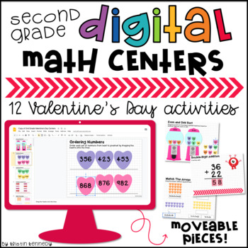 Preview of 2nd Grade Valentine's Day Math Digital Centers