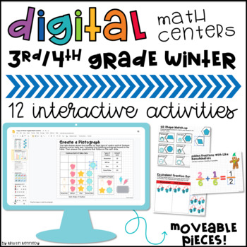 Preview of Winter Digital Math Centers for 3rd & 4th Grade