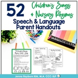 Speech Therapy Parent Handouts 52 Nursery Rhymes, Kids Son