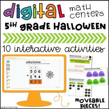 Preview of Halloween Math Activities 5th Grade Google Slides