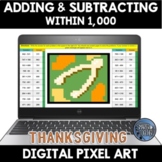 Addition and Subtraction within 1,000 Thanksgiving Digital