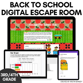 Preview of Back to School Math Digital Escape Room