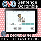 CVC Sentence Scramble Boom Digital Task Cards
