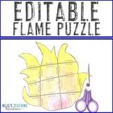 EDITABLE Flame Puzzle: Use for October Fire Safety or Fire