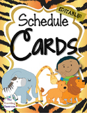Editable Schedule Cards {Jungle Zoo Safari Theme}