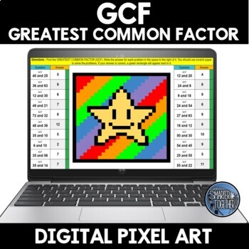 Preview of Greatest Common Factor GCF Digital Pixel Art