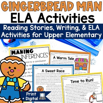 Preview of Gingerbread Man Reading Comprehension Activities Writing Fairy Tale