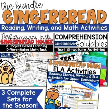 Preview of Gingerbread Man Activities Reading Comprehension Writing Craft Math Task Project